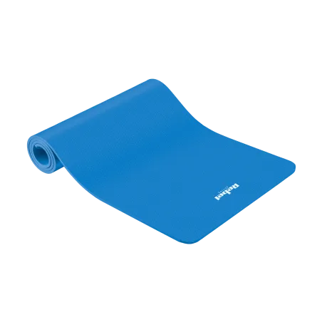 Mata gimnastyczna do ćwiczeń joga, pilates, fitness, 183x61cm, grubość 6mm, materiał TPE, niebieska, REBEL ACTIVE