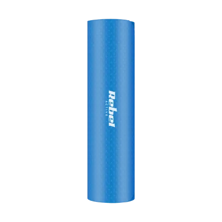 Mata gimnastyczna do ćwiczeń joga, pilates, fitness, 183x61cm, grubość 6mm, materiał TPE, niebieska, REBEL ACTIVE