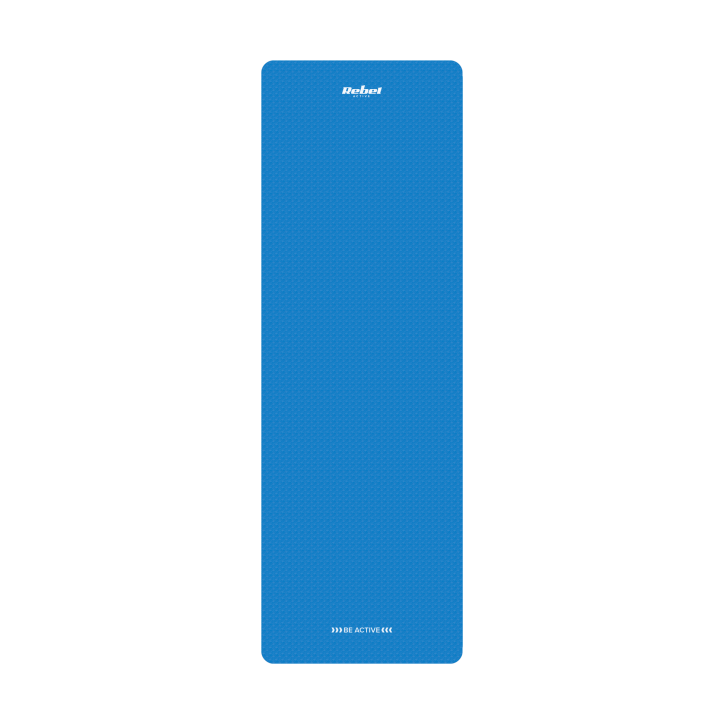 Mata gimnastyczna do ćwiczeń joga, pilates, fitness, 183x61cm, grubość 6mm, materiał TPE, niebieska, REBEL ACTIVE Mata gimnastyczna do ćwiczeń joga, pilates, fitness, 183x61cm, grubość 6mm, materiał TPE, niebieska, REBEL ACTIVE