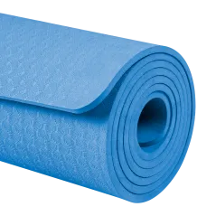 Mata gimnastyczna do ćwiczeń joga, pilates, fitness, 183x61cm, grubość 6mm, materiał TPE, niebieska, REBEL ACTIVE