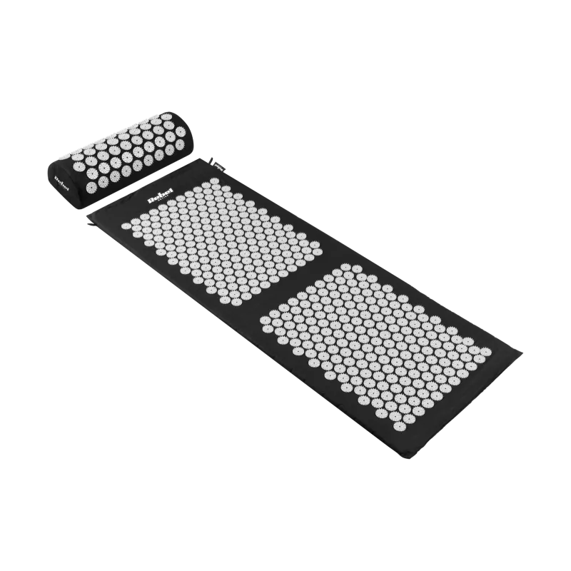Mata zdrowotna z kolcami do akupresury z poduszką, 130x50cm, czarna, Rebel Active Mata zdrowotna z kolcami do akupresury z poduszką, 130x50cm, czarna, Rebel Active