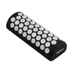 Mata zdrowotna z kolcami do akupresury z poduszką, 130x50cm, czarna, Rebel Active