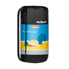 Mata zdrowotna z kolcami do akupresury z poduszką, 130x50cm, czarna, Rebel Active