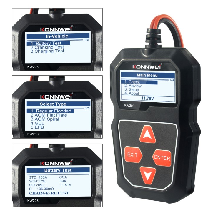 Miernik baterii Konnwei KW208 Miernik baterii Konnwei KW208