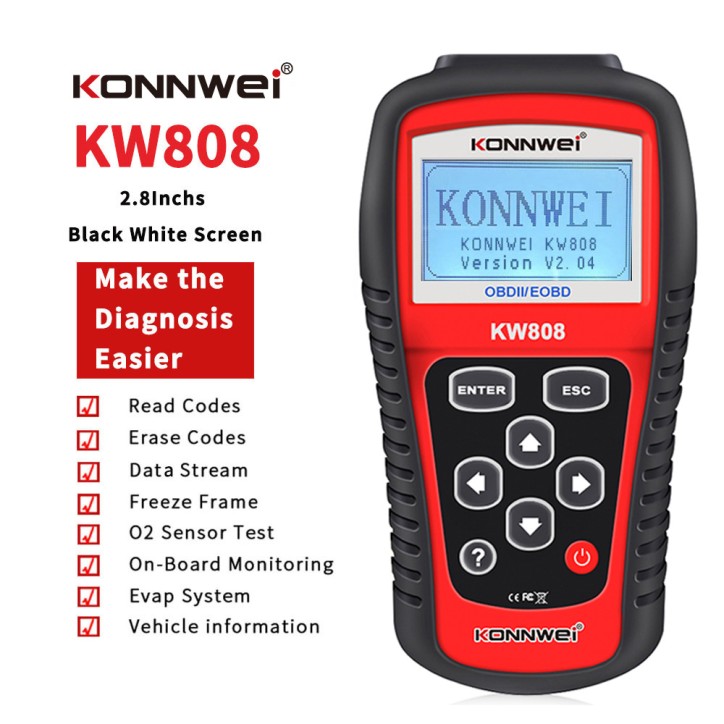 Miernik diagnostyczny, skaner OBD2 Konnwei KW808 Miernik diagnostyczny, skaner OBD2 Konnwei KW808