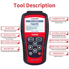 Miernik diagnostyczny, skaner OBD2 Konnwei KW808