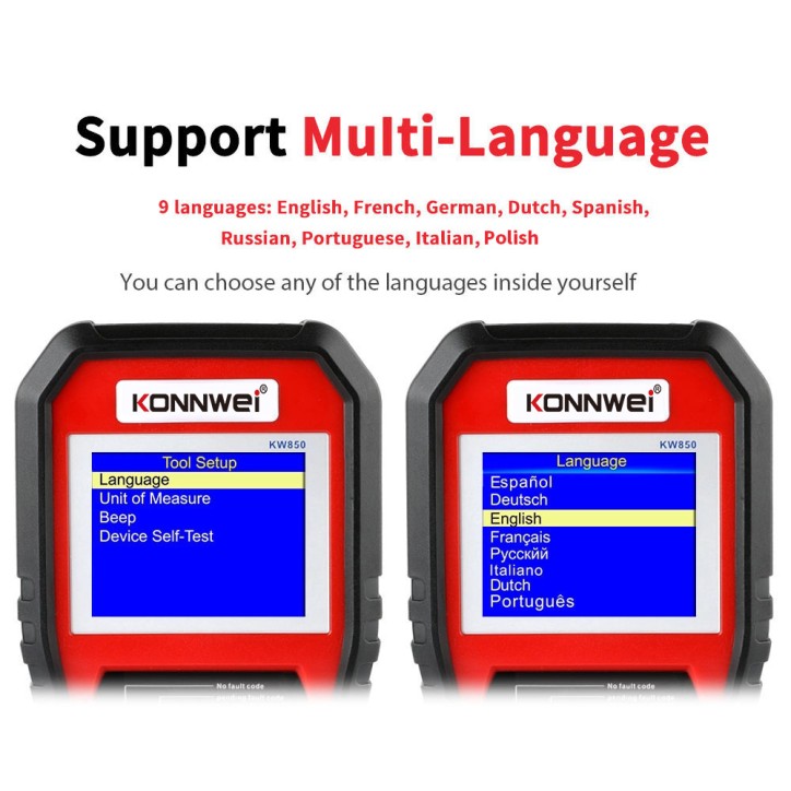 Miernik diagnostyczny, skaner OBD2 Konnwei KW850 Miernik diagnostyczny, skaner OBD2 Konnwei KW850