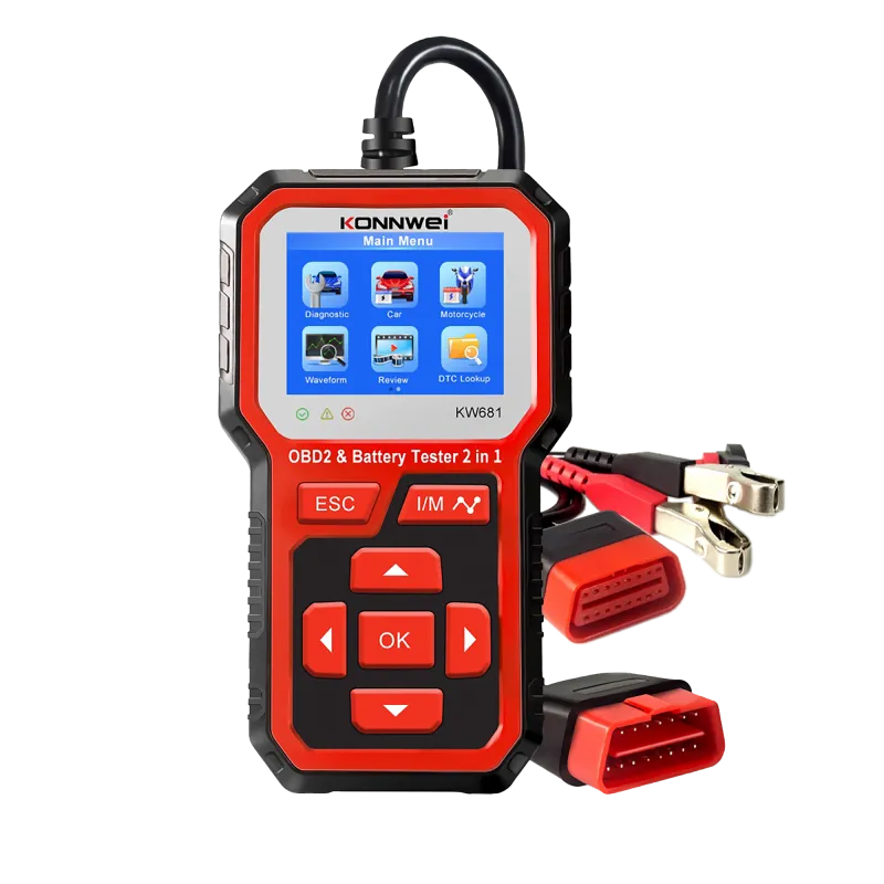 Miernik diagnostyczny, skaner OBD2, tester baterii Konnwei KW681