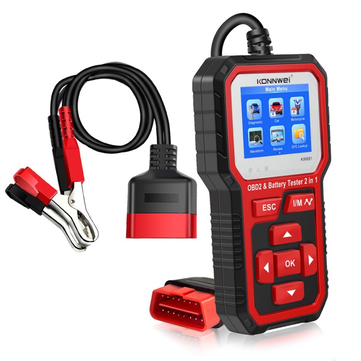 Miernik diagnostyczny, skaner OBD2, tester baterii Konnwei KW681 Miernik diagnostyczny, skaner OBD2, tester baterii Konnwei KW681