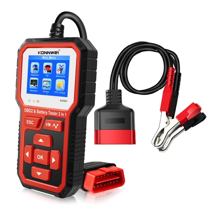 Miernik diagnostyczny, skaner OBD2, tester baterii Konnwei KW681 Miernik diagnostyczny, skaner OBD2, tester baterii Konnwei KW681