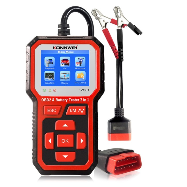 Miernik diagnostyczny, skaner OBD2, tester baterii Konnwei KW681 Miernik diagnostyczny, skaner OBD2, tester baterii Konnwei KW681