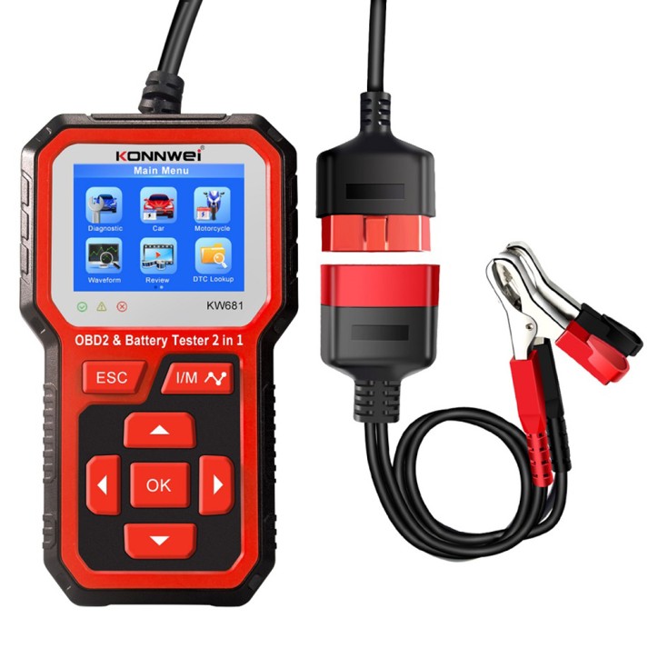 Miernik diagnostyczny, skaner OBD2, tester baterii Konnwei KW681 Miernik diagnostyczny, skaner OBD2, tester baterii Konnwei KW681
