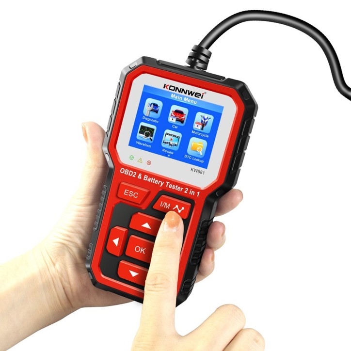 Miernik diagnostyczny, skaner OBD2, tester baterii Konnwei KW681 Miernik diagnostyczny, skaner OBD2, tester baterii Konnwei KW681