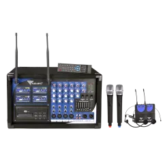 Mikrofon PA-180 UHF 4 kanały (2 mikrofony do ręki+ 2 nagłowne)