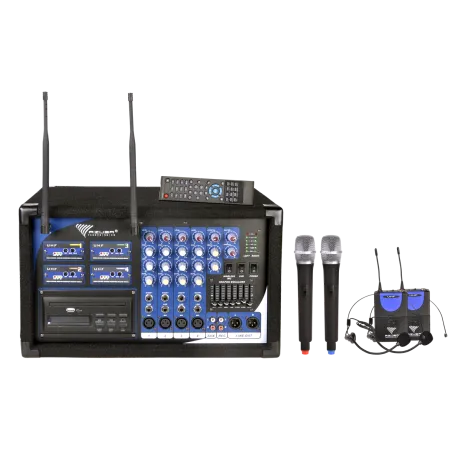 Mikrofon PA-180 UHF 4 kanały (2 mikrofony do ręki+ 2 nagłowne)