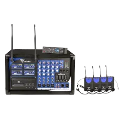 Mikrofon PA-180 UHF 4 kanały (4 mikrofony nagłowne)