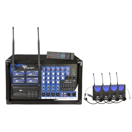 Mikrofon PA-180 UHF 4 kanały (4 mikrofony nagłowne)