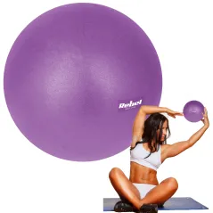 Mini piłka gimnastyczna do pilates rehabilitacyjna 25cm z pompką ręczną, kolor fioletowy, REBEL ACTIVE