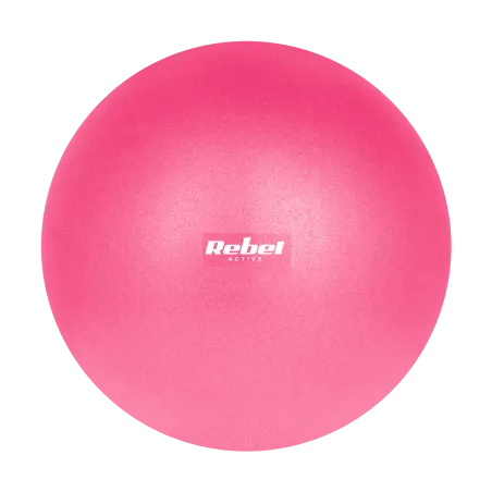Mini piłka gimnastyczna do pilates rehabilitacyjna 25cm z pompką ręczną, kolor różowy, REBEL ACTIVE