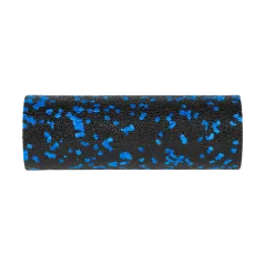 Mini wałek do masażu, roller piankowy gładki 5x15cm, kolor czarno-niebieski, materiał EPP, REBEL ACTIVE