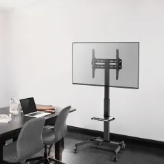 "Stojak TV z półką - Cabletech - Mobilny uchwyt TV - Polski"