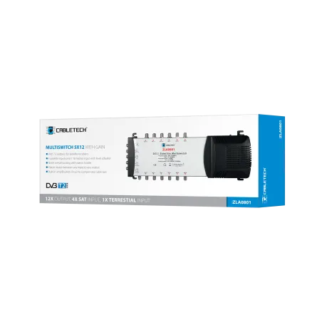 Multiswitch Cabletech 5x12 z regulacją wzmocnienia model ZLA0801
