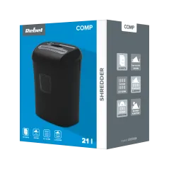 Niszczarka dokumentów REBEL, kart, CD z koszem 21 L