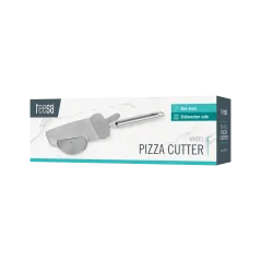Nóż do pizzy z tarczą tnącą, zębami tnącymi brzegi oraz łopatką z zaciskiem