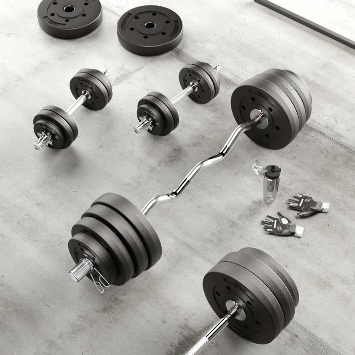 Zestaw obciążeń bitumicznych 2x10kg, otwór 51mm - do sztang olimpijskich, REBEL ACTIVE Zestaw obciążeń bitumicznych 2x10kg, otwór 51mm - do sztang olimpijskich, REBEL ACTIVE