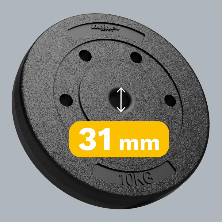 Zestaw obciążeń bitumicznych 2x10kg, otwór 31mm, REBEL ACTIVE Zestaw obciążeń bitumicznych 2x10kg, otwór 31mm, REBEL ACTIVE