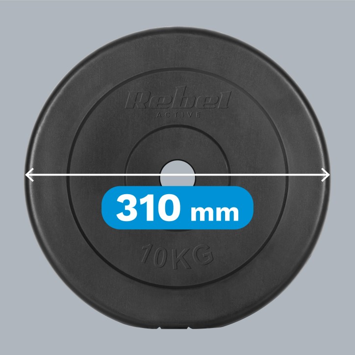Zestaw obciążeń bitumicznych 2x10kg, otwór 31mm, talerz klasyczny, REBEL ACTIVE Zestaw obciążeń bitumicznych 2x10kg, otwór 31mm, talerz klasyczny, REBEL ACTIVE