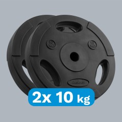 Zestaw obciążeń bitumicznych 2x10kg, otwór 31mm, talerz z uchwytami, REBEL ACTIVE