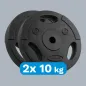 Zestaw obciążeń bitumicznych 2x10kg, otwór 31mm, talerz z uchwytami, REBEL ACTIVE Zestaw obciążeń bitumicznych 2x10kg, otwór 31mm, talerz z uchwytami, REBEL ACTIVE