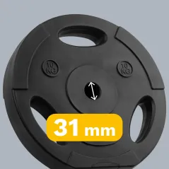 Zestaw obciążeń bitumicznych 2x10kg, otwór 31mm, talerz z uchwytami, REBEL ACTIVE