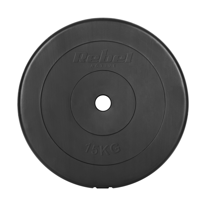 Zestaw obciążeń bitumicznych 2x15kg, otwór 31mm, talerz klasyczny, REBEL ACTIVE Zestaw obciążeń bitumicznych 2x15kg, otwór 31mm, talerz klasyczny, REBEL ACTIVE