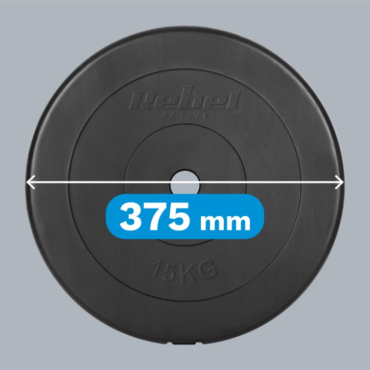 Zestaw obciążeń bitumicznych 2x15kg, otwór 31mm, talerz klasyczny, REBEL ACTIVE Zestaw obciążeń bitumicznych 2x15kg, otwór 31mm, talerz klasyczny, REBEL ACTIVE