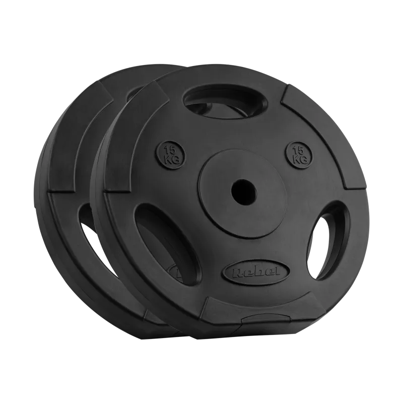 Zestaw obciążeń bitumicznych 2x15kg, otwór 31mm, talerz z uchwytami, REBEL ACTIVE