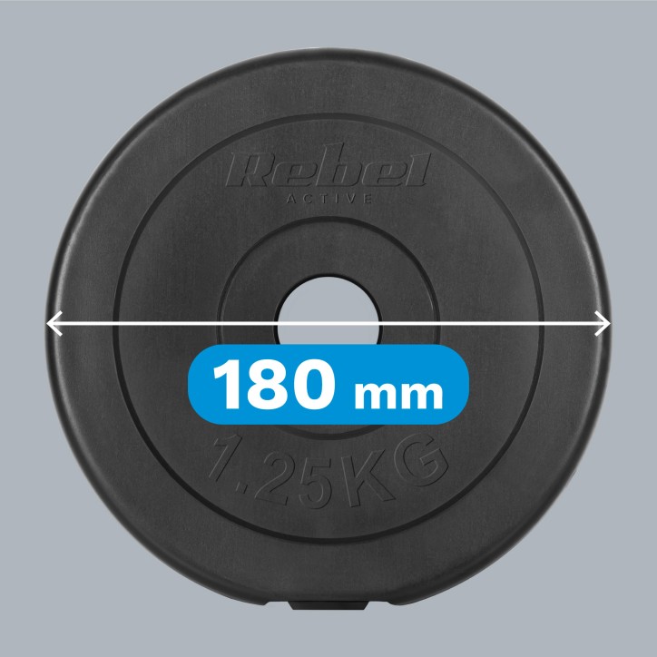 Zestaw obciążeń bitumicznych 4x1.25kg, otwór 31mm, talerz klasyczny, REBEL ACTIVE Zestaw obciążeń bitumicznych 4x1.25kg, otwór 31mm, talerz klasyczny, REBEL ACTIVE