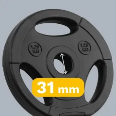 Zestaw obciążeń bitumicznych 4x1.25kg, otwór 31mm, talerz z uchwytami, REBEL ACTIVE