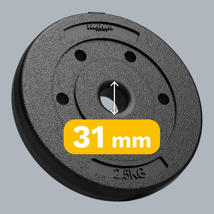 Zestaw obciążeń bitumicznych 4x2.5kg, otwór 31mm, REBEL ACTIVE Zestaw obciążeń bitumicznych 4x2.5kg, otwór 31mm, REBEL ACTIVE