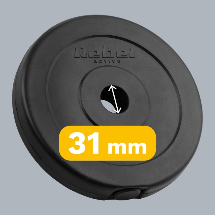 Zestaw obciążeń bitumicznych 4x2.5kg, otwór 31mm, talerz klasyczny, REBEL ACTIVE Zestaw obciążeń bitumicznych 4x2.5kg, otwór 31mm, talerz klasyczny, REBEL ACTIVE