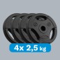 Zestaw obciążeń bitumicznych 4x2.5kg, otwór 31mm, talerz z uchwytami, REBEL ACTIVE Zestaw obciążeń bitumicznych 4x2.5kg, otwór 31mm, talerz z uchwytami, REBEL ACTIVE