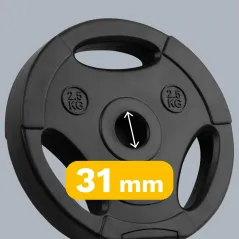 Zestaw obciążeń bitumicznych 4x2.5kg, otwór 31mm, talerz z uchwytami, REBEL ACTIVE