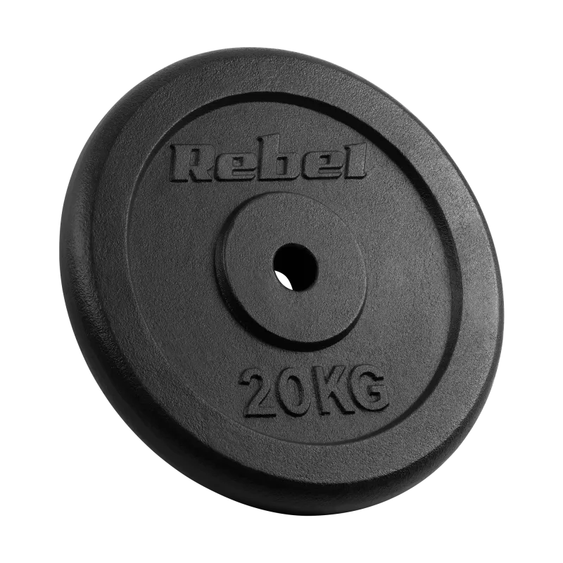 Obciążenie żeliwne 20kg, otwór 31mm, talerz klasyczny, REBEL ACTIVE