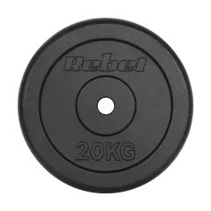 Obciążenie żeliwne 20kg, otwór 31mm, talerz klasyczny, REBEL ACTIVE