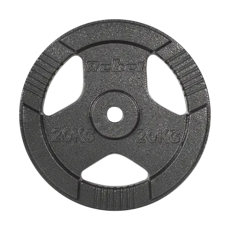 Obciążenie żeliwne 20kg, otwór 31mm, talerz z uchwytami, REBEL ACTIVE