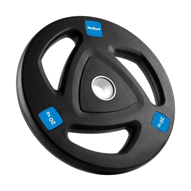Obciążenie żeliwne gumowane 20kg, otwór olimpijski 51mm, REBEL ACTIVE Obciążenie żeliwne gumowane 20kg, otwór olimpijski 51mm, REBEL ACTIVE