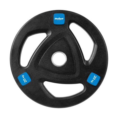Obciążenie żeliwne gumowane 20kg, otwór olimpijski 51mm, REBEL ACTIVE