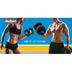 Obciążenie żeliwne gumowane 20kg, otwór olimpijski 51mm, REBEL ACTIVE