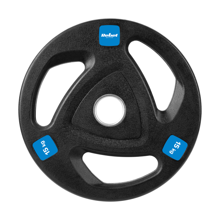 Zestaw obciążeń żeliwnych gumowanych 2x15kg, otwór olimpijski 51mm, REBEL ACTIVE Zestaw obciążeń żeliwnych gumowanych 2x15kg, otwór olimpijski 51mm, REBEL ACTIVE